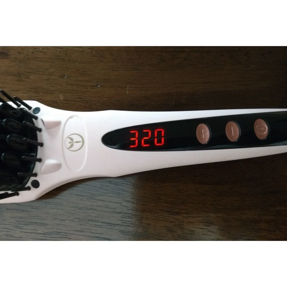 L'ange Hair‎ Straightening Brush Pink Ceramic Heated Styling Tool